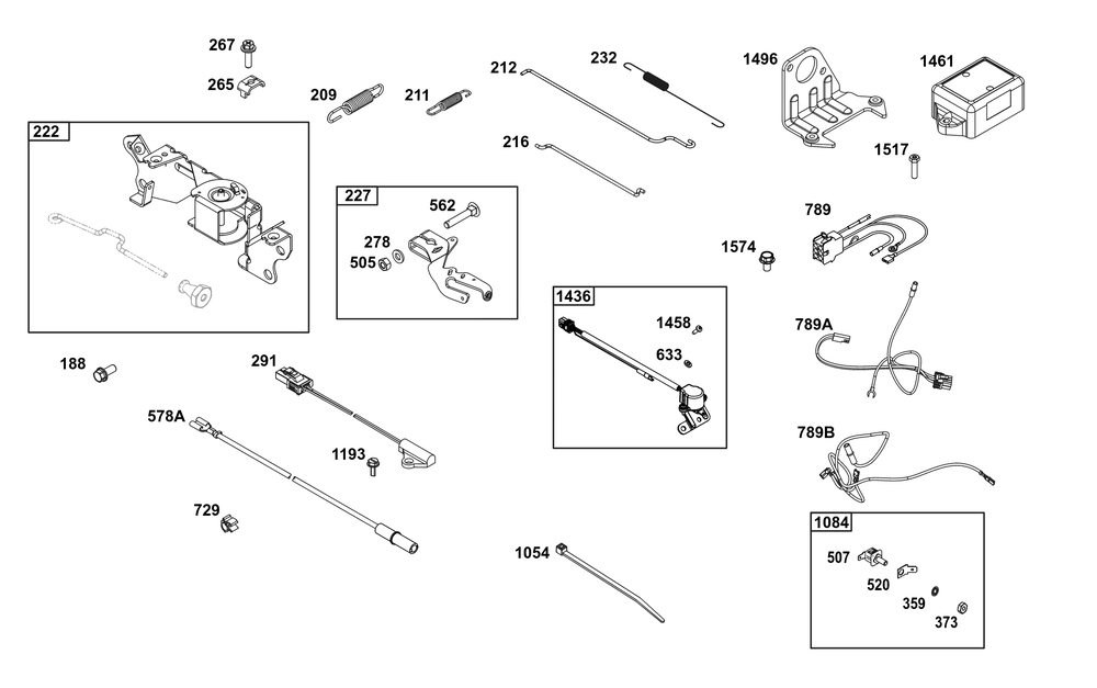Controls Group Diagram and Parts List for 356777-0161-B5 200000 - 399999 Briggs and Stratton Engine